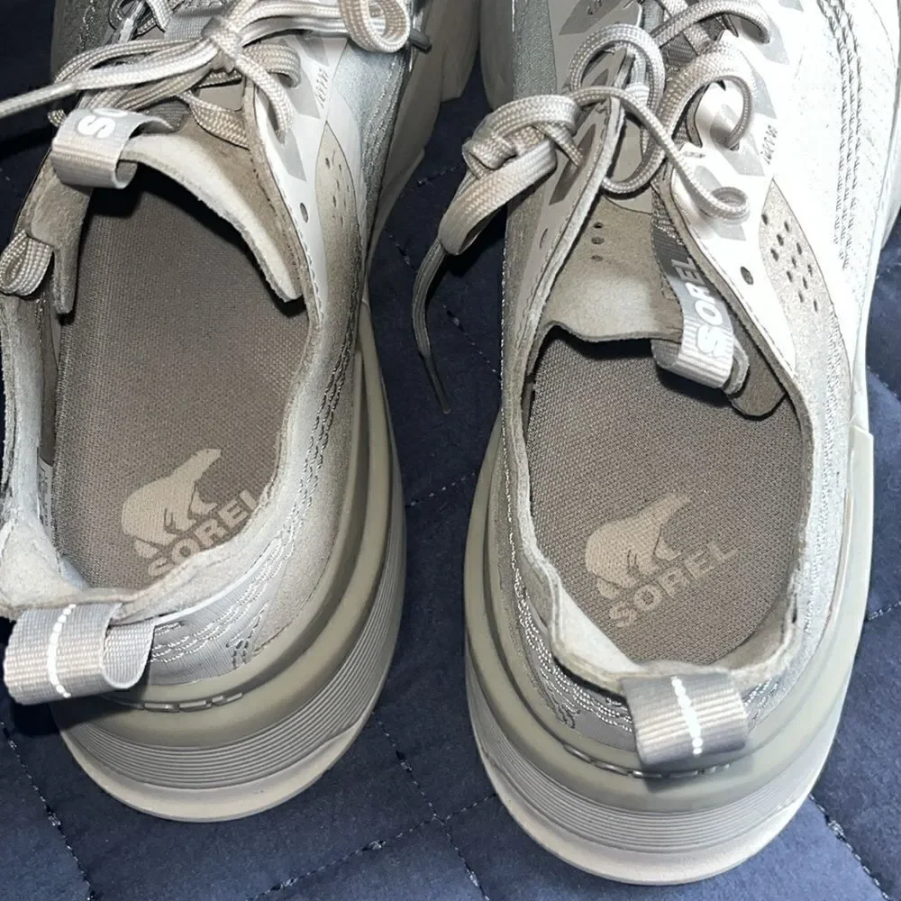 Sorel Women's Kinetic Rush Ripstop Dove Grey Sneaker Leather & Nylon - Size 8.5